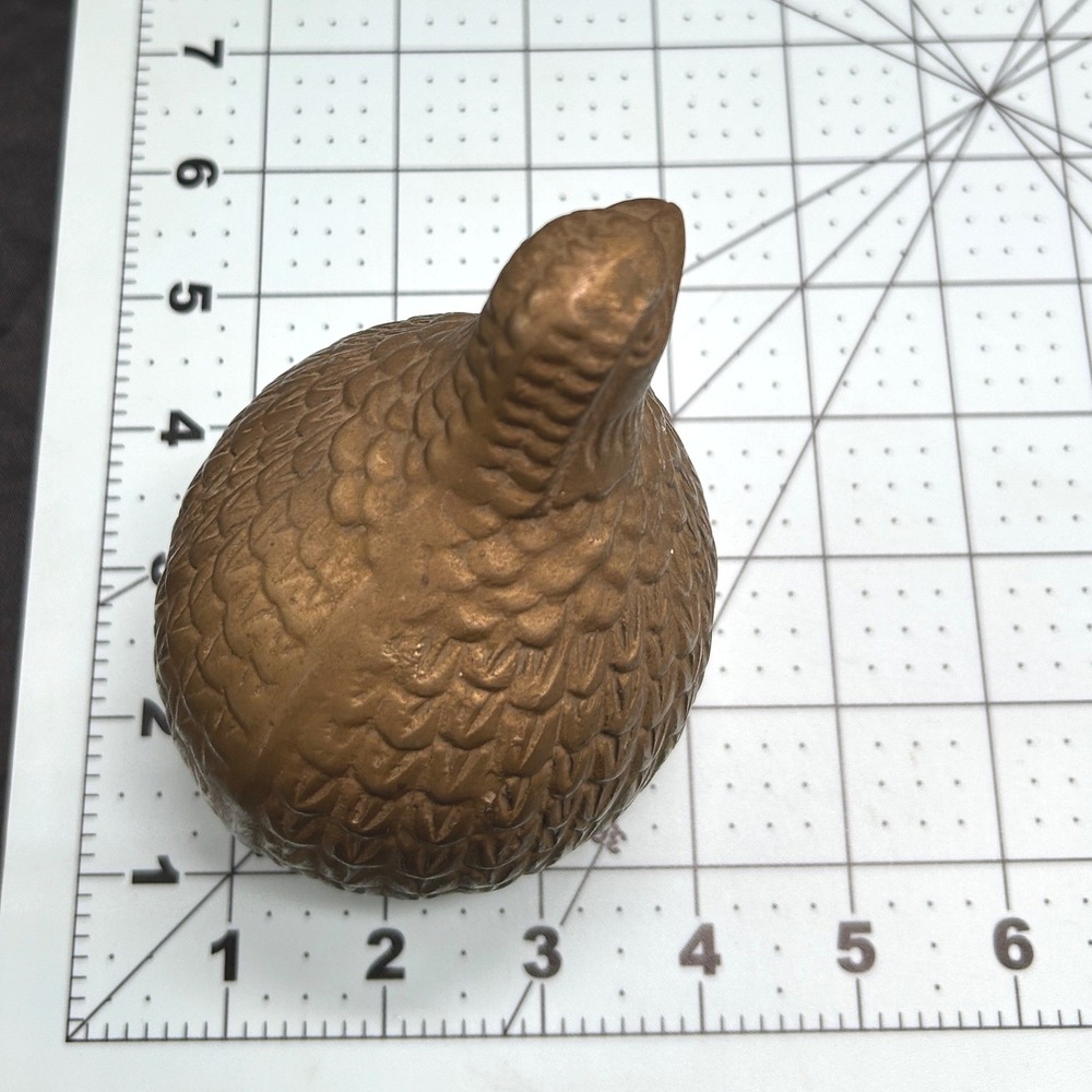 Vintage Gold Cast Metal Quail Partridge Bird Figurine Statue Paperweight 4.5" - Picture 13 of 14